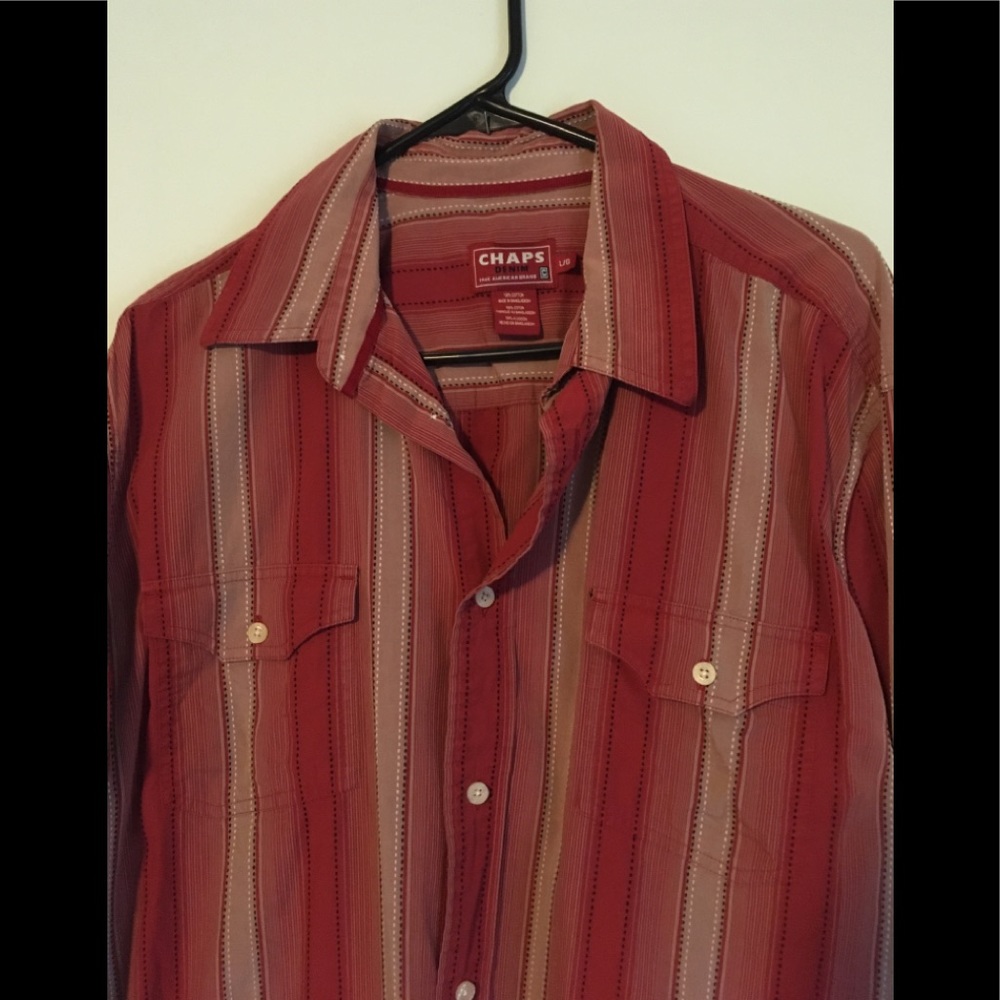 Chaps Denim Western Style shirt Red and Tan
